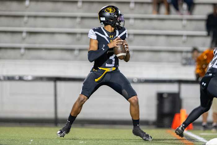 St. Frances quarterback Michael Van Buren hit a big gainer of the first play of the contest, but Mater Dei forced him into two turnovers that resulted in defensive touchdowns for the Monarchs.